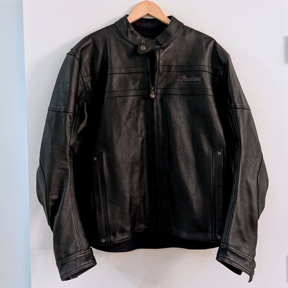 Indian Motorcycle | Leather Backman Riding Jacket w/ Pads - Picture 5 of 11